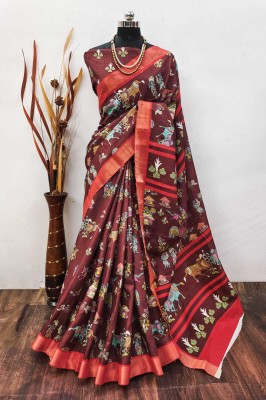 MAANVIT Self Design Banarasi Pure Silk, Art Silk Saree(Maroon)