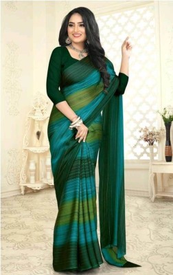 Varni Creation Woven Bollywood Chiffon Saree(Green)