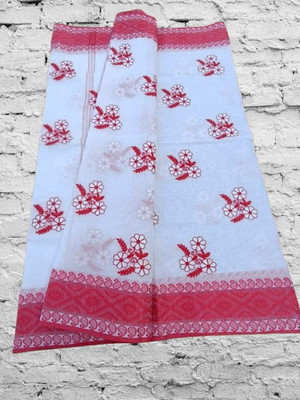 Kanokanjoli Woven Jamdani Handloom Cotton Blend Saree(Multicolor)