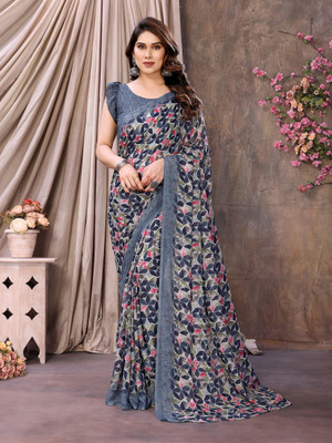 AAI LAXMI CREATION Digital Print Daily Wear Georgette Saree(Grey)