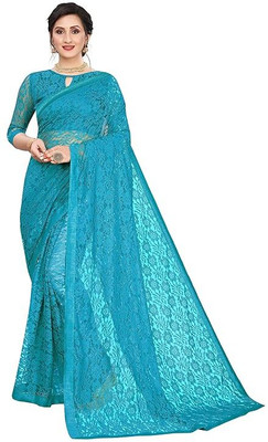 MDD Embroidered Bollywood Net Saree(Multicolor)