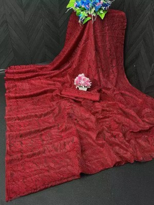 Vragi Woven Bollywood Net Saree(Maroon)