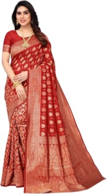 SWAMI STUDIO Self Design Bollywood Art Silk Saree(Red)