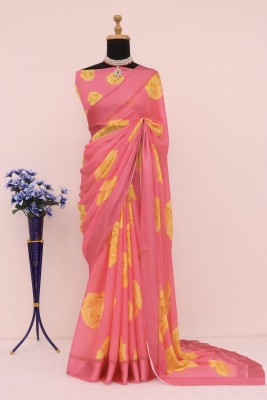 Young Outlook Digital Print Bollywood Crepe Saree(Pink)