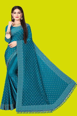 rudraCreation Self Design, Solid/Plain Daily Wear Brasso Saree(Beige)