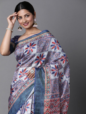 Divastri Woven Daily Wear Linen Saree(Multicolor)