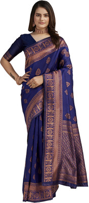 LAVISHBOI Solid/Plain Saree with Attached Blouse Art Silk Saree(Multicolor)