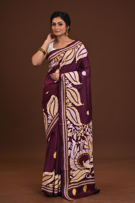 Ramshyam Collection Woven Konrad Pure Silk Saree(Maroon)