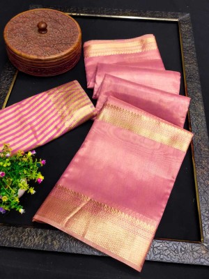 MAANVIT Self Design Kanjivaram Pure Cotton, Linen Saree(Magenta)