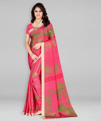 Leelavati Printed Daily Wear Crepe Saree(Multicolor)