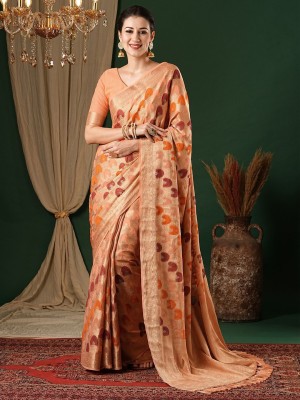 ANOUK Woven Kanjivaram Georgette Saree(Orange)