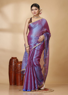 Sareewali Self Design Handloom Handloom Cotton Blend Saree(Purple)