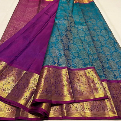 WOMENELEGENCE Embellished Banarasi Pure Silk Saree(Multicolor)