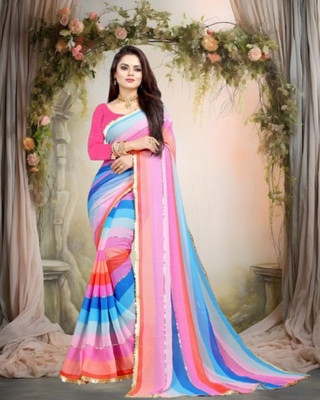 SHOBHTESH Printed Daily Wear Georgette Saree(Multicolor)