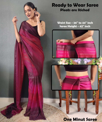 Riddhi textile Hub Ombre Leheria Chiffon Saree(Pink)