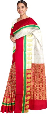 Satin Woven Kanjivaram Satin Saree(Multicolor)