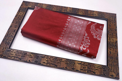 ESOMIC Woven Banarasi Pure Silk Saree(Maroon)
