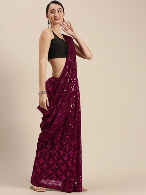 2ni8 LifeStyle Embellished Bollywood Georgette Saree(Multicolor)