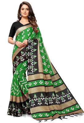 Rajnandini Printed Mysore Art Silk Saree(Green)