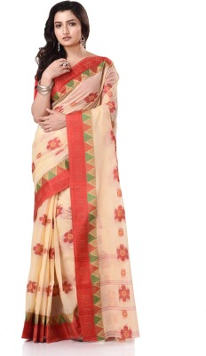 TANTLOOM Paisley Handloom Handloom Pure Cotton Saree(Red)