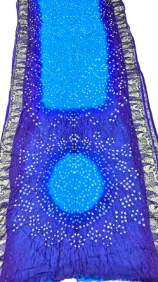 MINE CHOICE Printed, Woven, Self Design Bandhani Art Silk, Viscose Rayon Saree(Light Blue)