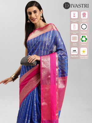 Divastri Woven Banarasi Art Silk Saree(Blue)