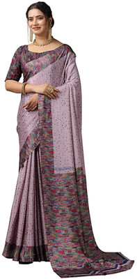 AVM SILK MILLS Printed Daily Wear Crepe Saree(Brown)