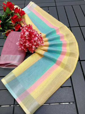 DEVICE of NT Printed, Woven Kanjivaram Pure Cotton, Cotton Linen Saree(Multicolor)