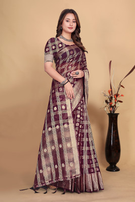 Aarunika SST Solid/Plain Bollywood Organza Saree(Magenta)