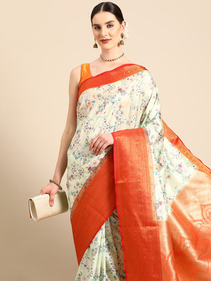Divastri Digital Print Banarasi Art Silk Saree(Light Green)