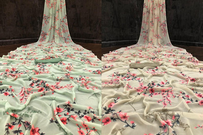 Sita Printed Daily Wear Georgette Saree(Pack of 2, Multicolor)