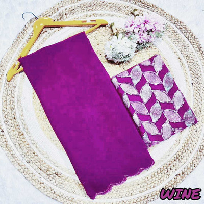 HK TEX Solid/Plain Gadwal Georgette Saree(Purple)