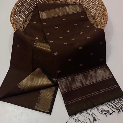 Rajosmita textile Woven Handloom Cotton Silk Saree(Purple)