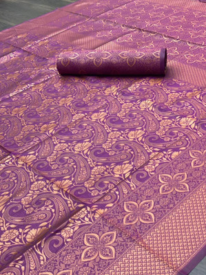 shivdarshan creation Woven Banarasi Jacquard Saree(Blue)