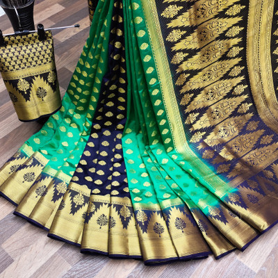 Lord Martin Woven Kanjivaram Art Silk Saree(Multicolor)