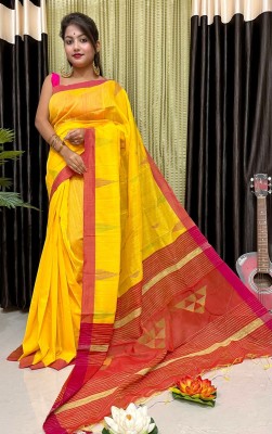 arup Woven Handloom Cotton Silk Saree(Multicolor)