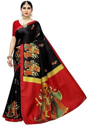 jaiMatadi Self Design Bollywood Cotton Silk Saree(Multicolor)