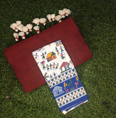 PRAVATI FASHION Solid/Plain Handloom Pure Cotton Saree(Multicolor)