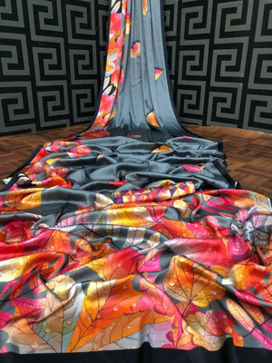 Arpita Fashion Digital Print Bollywood Crepe Saree(Multicolor)