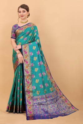 Zeekha Woven Kanjivaram Pure Silk Saree(Light Green)