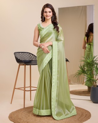 EKASYA Embroidered Bollywood Art Silk Saree(Light Green)