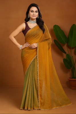 Vraggi Embellished Bollywood Chiffon Saree(Multicolor)