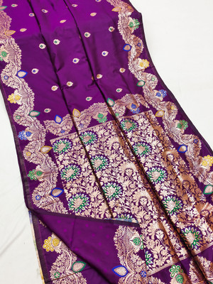 Spetila Woven Banarasi Jacquard, Pure Silk Saree(Magenta)