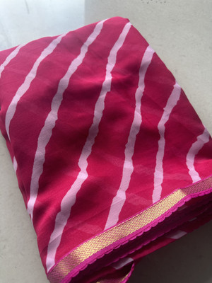 AARTI SELECTION Striped, Woven Bandhani Georgette Saree(Multicolor)