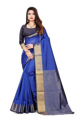 Classy Foriever Woven Bollywood Silk Blend Saree(Multicolor)