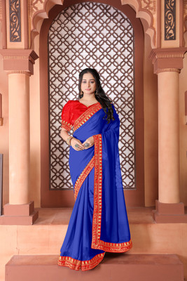 DDRS Fashion Printed Bollywood Georgette Saree(Blue)
