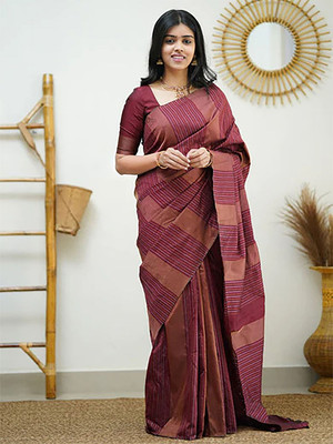 ANOUK Woven Banarasi Silk Blend Saree(Maroon)