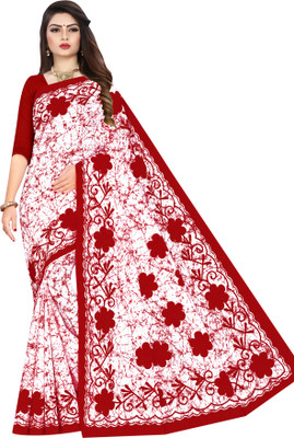SARITA SAREES Printed Daily Wear Pure Cotton Saree(Red)