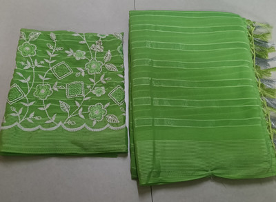 GRIFEZ Printed Bollywood Georgette Saree(Light Green)