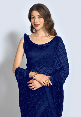 Divastri Self Design Bollywood Georgette Saree(Blue)